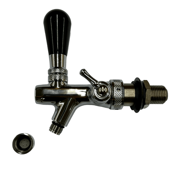 Chrome compensator beer tap with creamer nozzle 1/2'' thread 5/16'' inlet