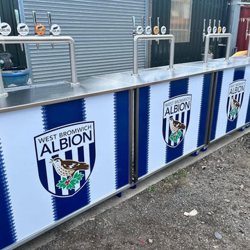 Branded mobile bar caddies for West Bromwich Albion FC