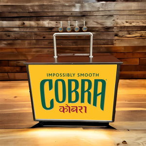 cobra branded custom mobile bar on wheels