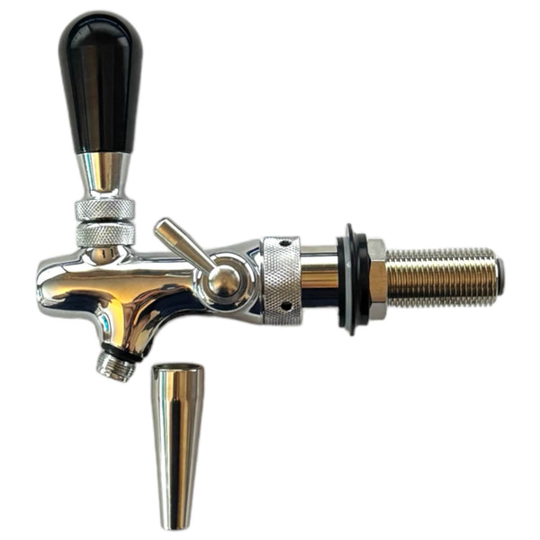 Chrome compensator tap with creamer nozzle