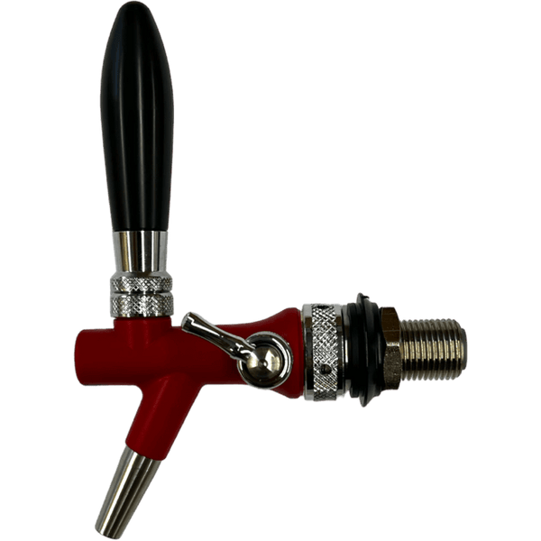 Red ACE compensator beer tap 1/2'' thread 5/16'' inlet 35mm Shank - Morepour Drinks Dispense