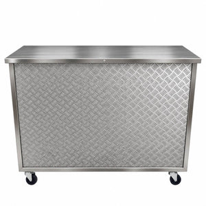 Mobile Bar on Wheels | Custom built - Morepour Drinks Dispense no taps chequer plated